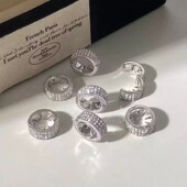 明星同款 圆形金属水钻小发扣女前额侧边碎发整理小夹子头饰发卡