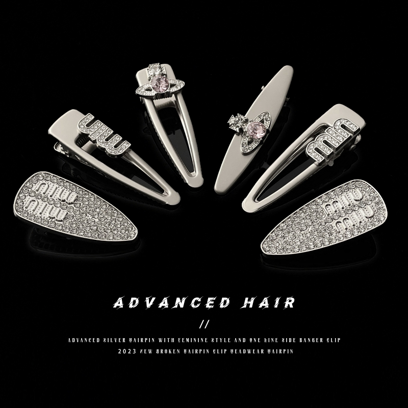 高级感银色发夹女2025网红爆款