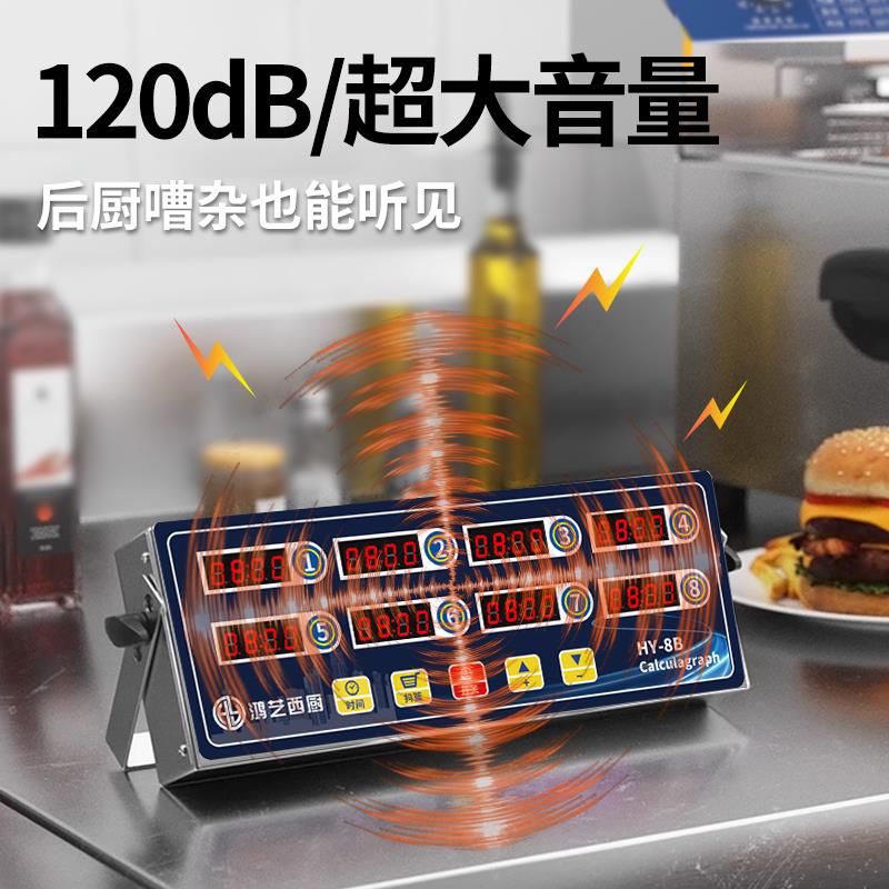 八通道计时器厨房提醒器商用记时间器倒计时多86专用定时器声音大