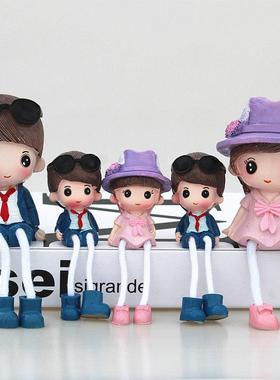 时尚五口之家居墙壁隔板客厅装饰品布置软装可爱娃娃吊脚娃娃摆件