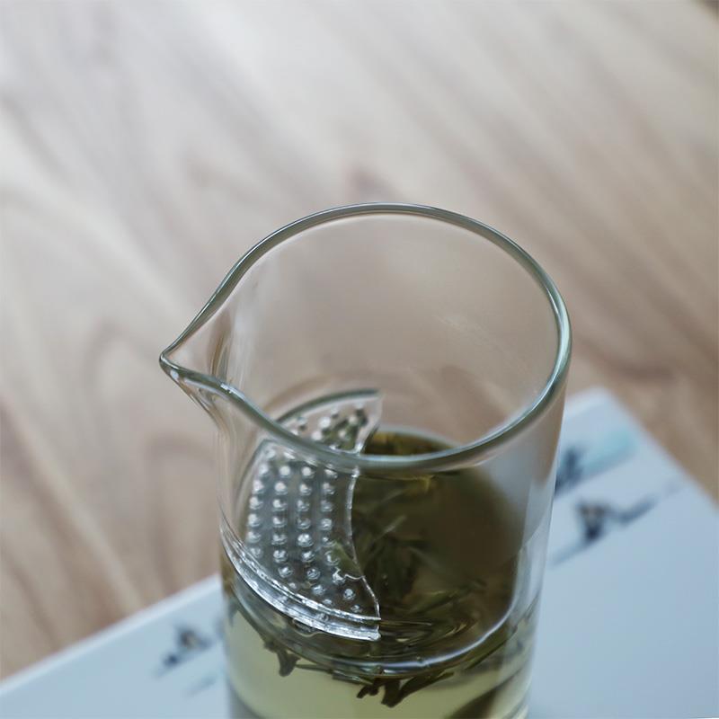 汇茶月牙绿茶玻璃杯茶水分离便携办公室茶杯过滤水杯公道杯龙井壶