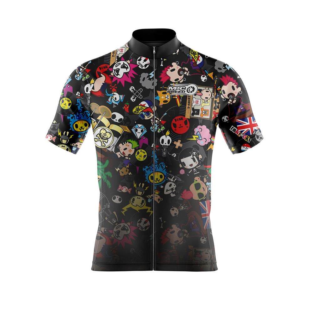 专业夏季山地自行车骑行服装漫画短袖自行车服装公路自行车骑行上