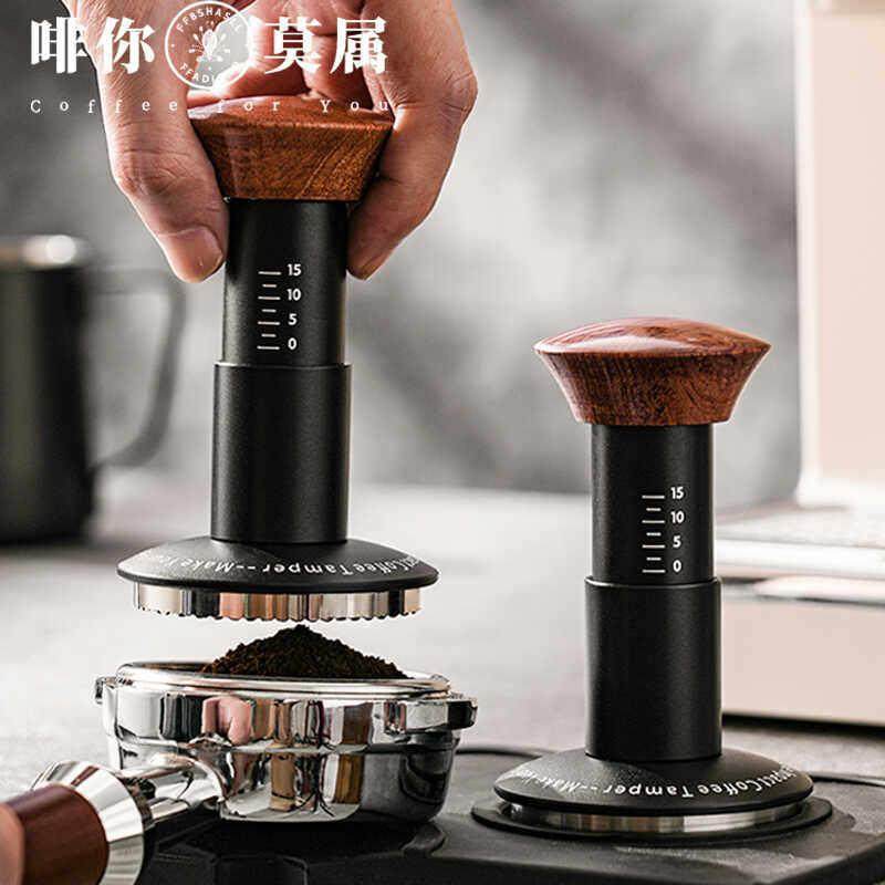 咖啡自动压粉器51/58mm冲击粉锤意式咖啡填压布粉器套装器具配件