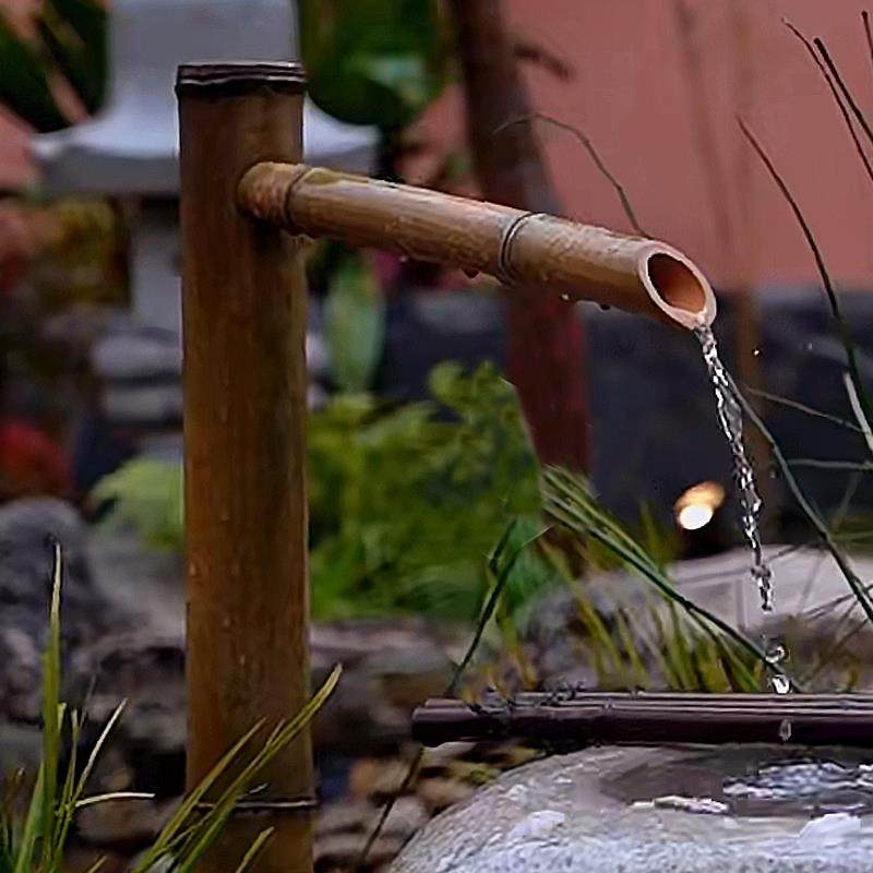 石槽流水鱼缸竹排造景循环竹子新中式养鱼户外阳台水泵防腐的摆件,家居饰品,流水摆件,淘宝优惠券,粉丝福利购,淘宝优惠卷