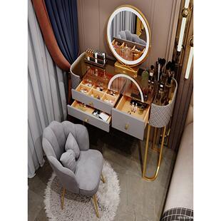 免安装梳妆台卧室现代简约轻奢小户型化妆桌北欧仿岩板化妆台整发