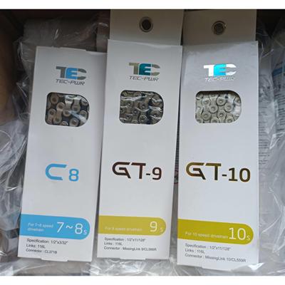 台湾TEC山地自行车链条C8C9C10公路车配原装魔术扣16242730速链条