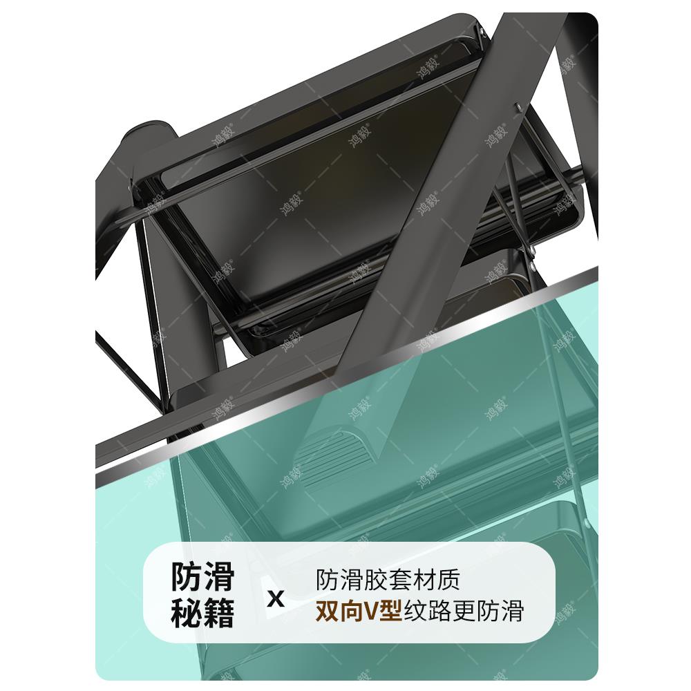 家用折叠梯五步复古人字梯乔迁室内多功能加厚碳钢梯子花架楼梯凳