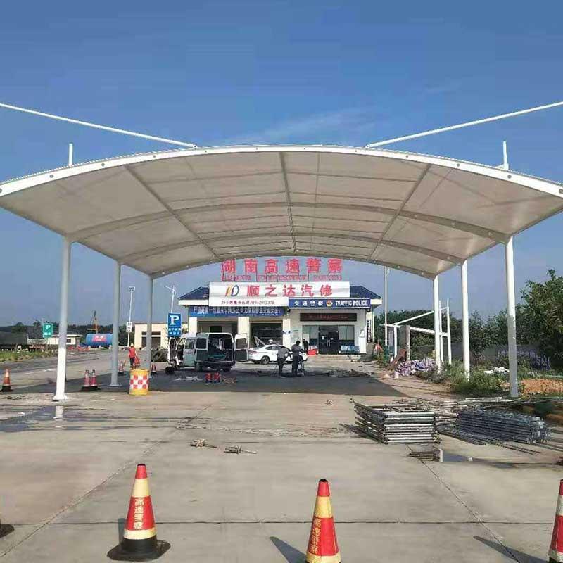 膜结构车棚停车棚汽车遮阳棚雨棚三轮车电动车钢结构防晒蓬张拉膜