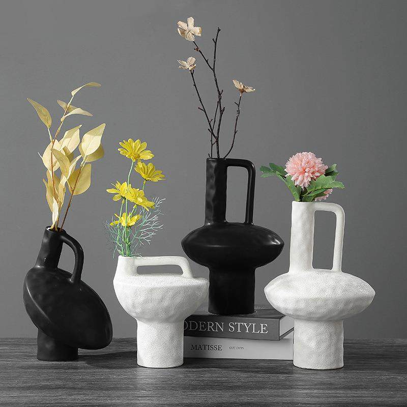 创意轻奢抽象几何陶瓷花瓶 北欧现代售楼部软装样板间饰品工艺品,电子元器件市场,其它元器件,淘宝优惠券,粉丝福利购,淘宝优惠卷