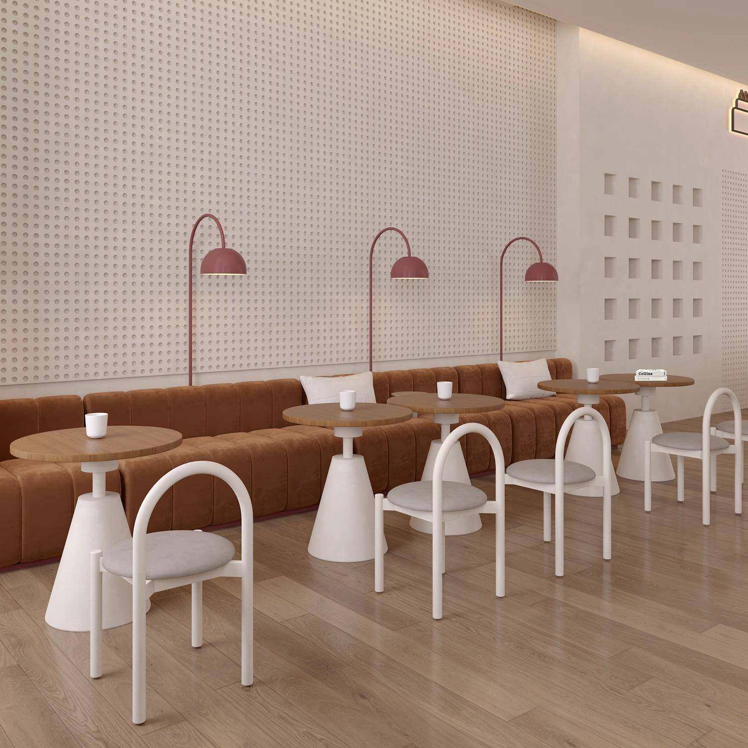 餐饮店桌椅组合奶油风商用椅子甜品店西餐厅冷饮店奶茶店卡座沙座