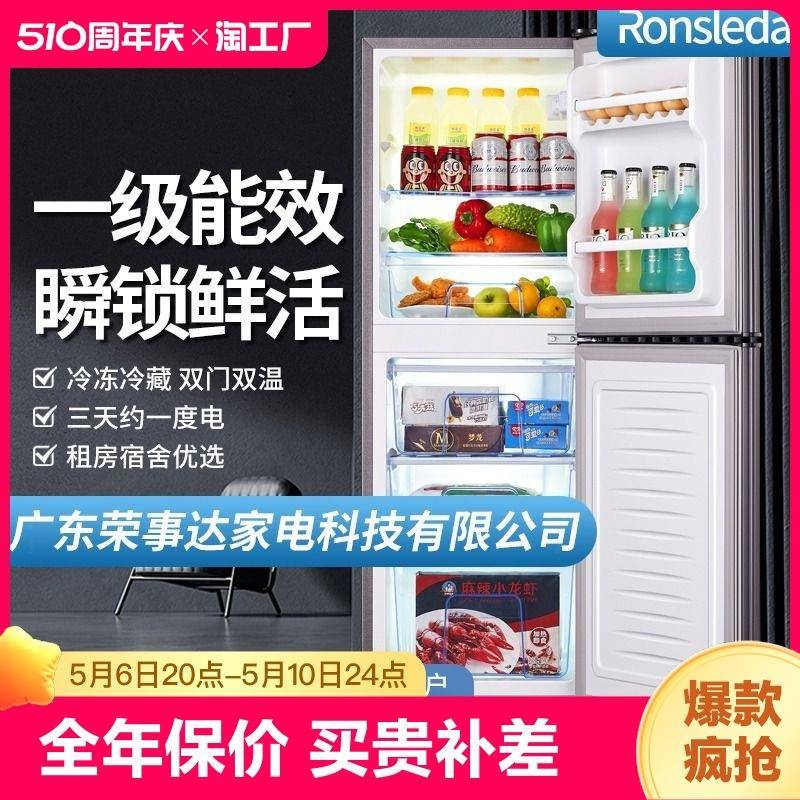 能效小冰箱家用小型租房宿舍节能省电双开门大容量中型电冰箱