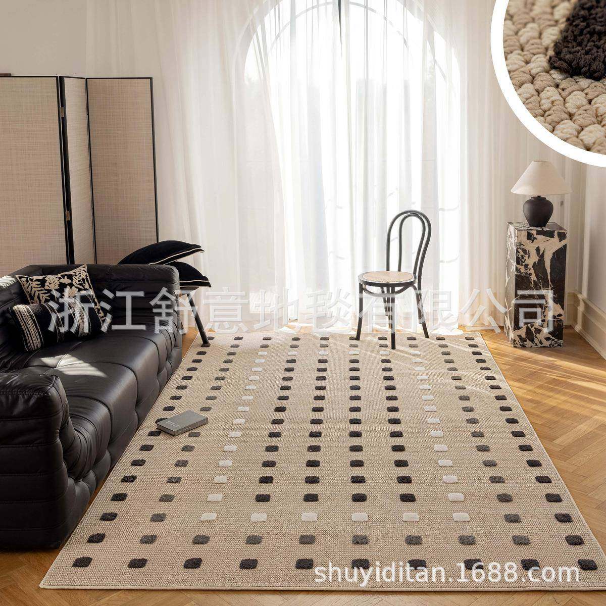 黑石地毯防水防污地毯客厅法式轻奢高级感免洗可擦卧室沙发叠秀毯,电子元器件市场,其它元器件,淘宝优惠券,粉丝福利购,淘宝优惠卷