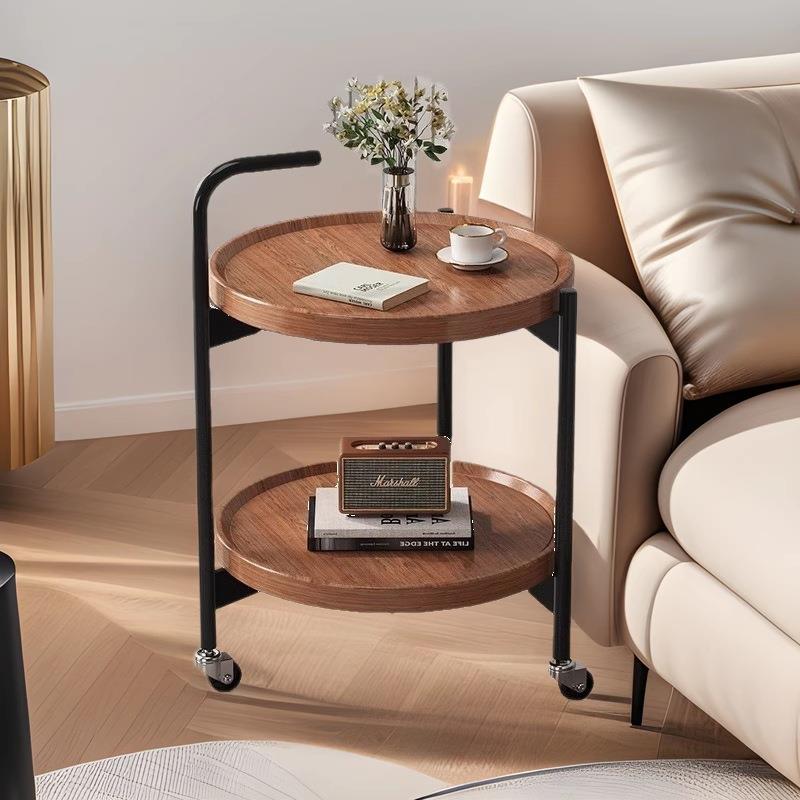 小边几滑轮茶桌简约移动小推车置物架边几桌面客厅收纳架卧室角几