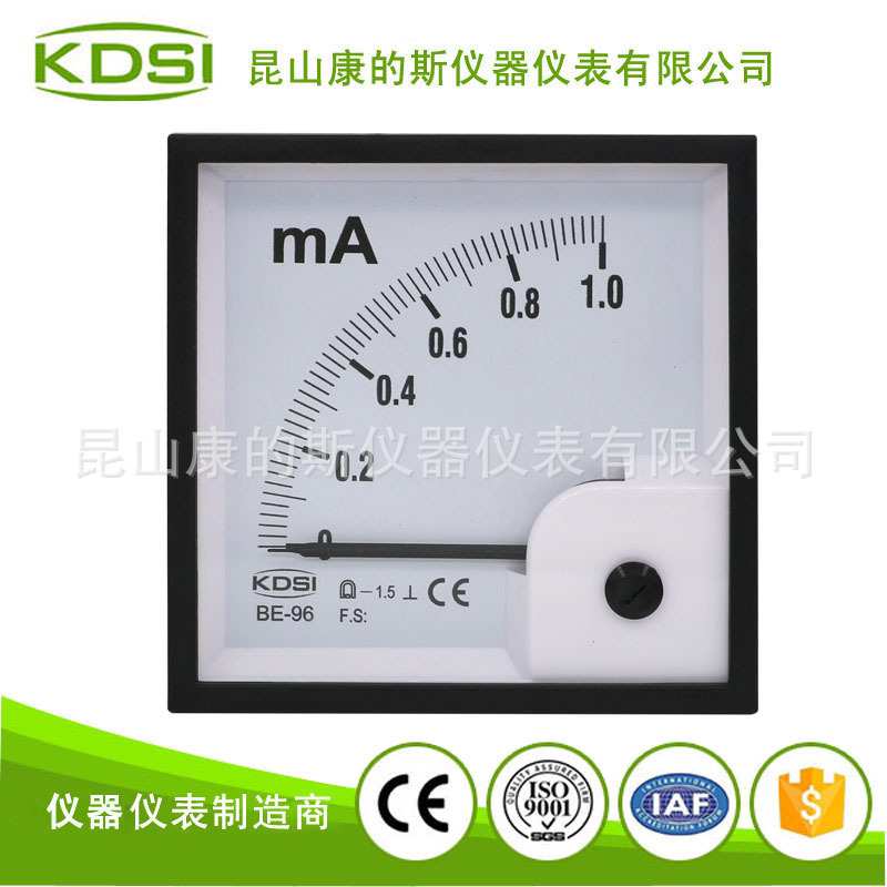 厂家供应 指针刻度盘显示毫安电流表BE-96 DC1mA 小电流测量仪表