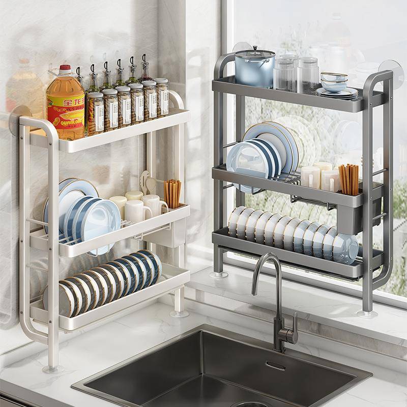 厨房置物架水槽极窄边沥水碗架免打孔壁挂式放碗碟盘收纳洗碗架子