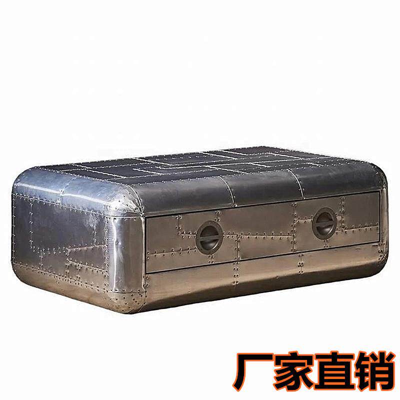 美式工业风设计师家具 hercules coffee table铝皮咖啡桌loft茶几
