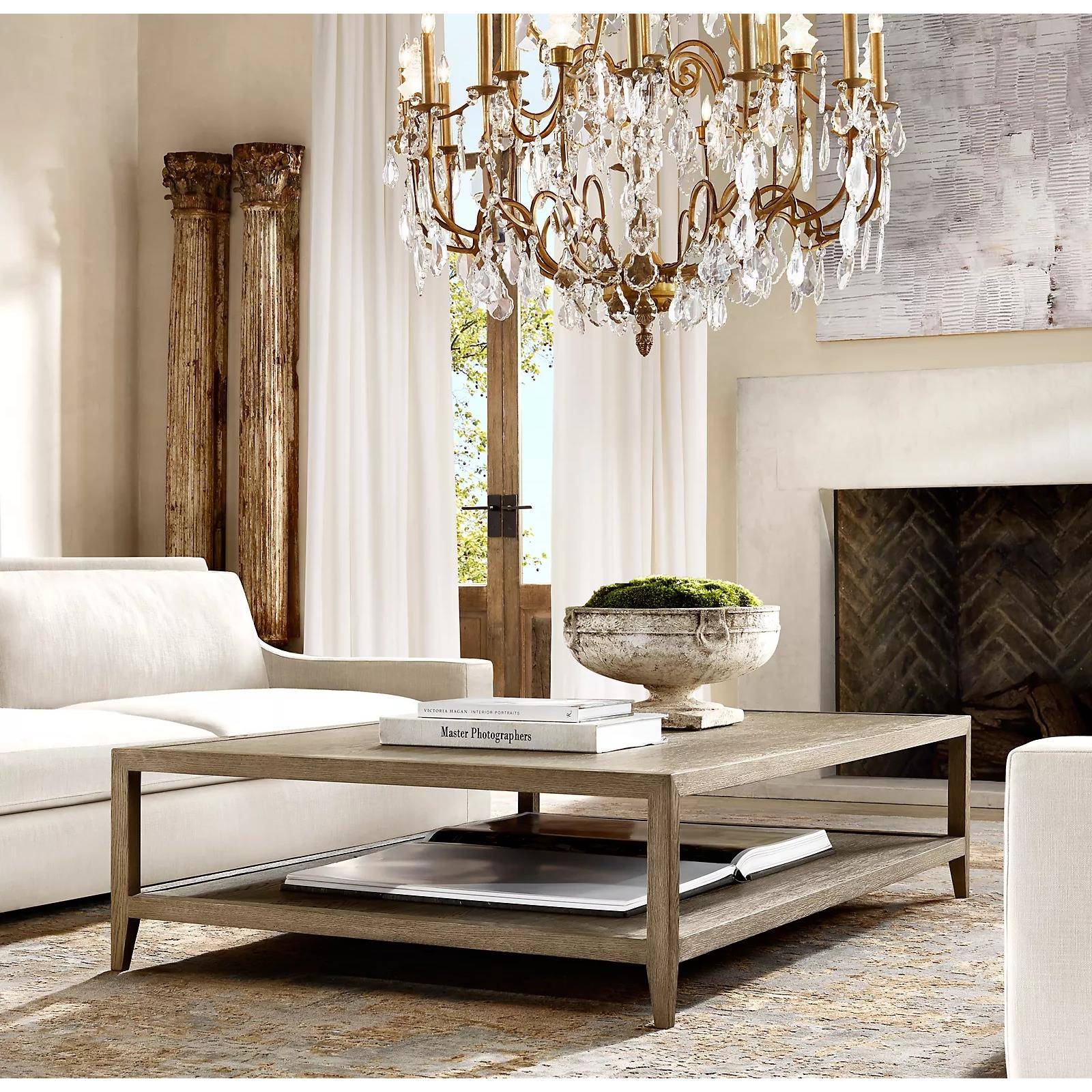 美式乡村简约轻奢收纳茶几客厅会客家用方几大户型酒店别墅样板房