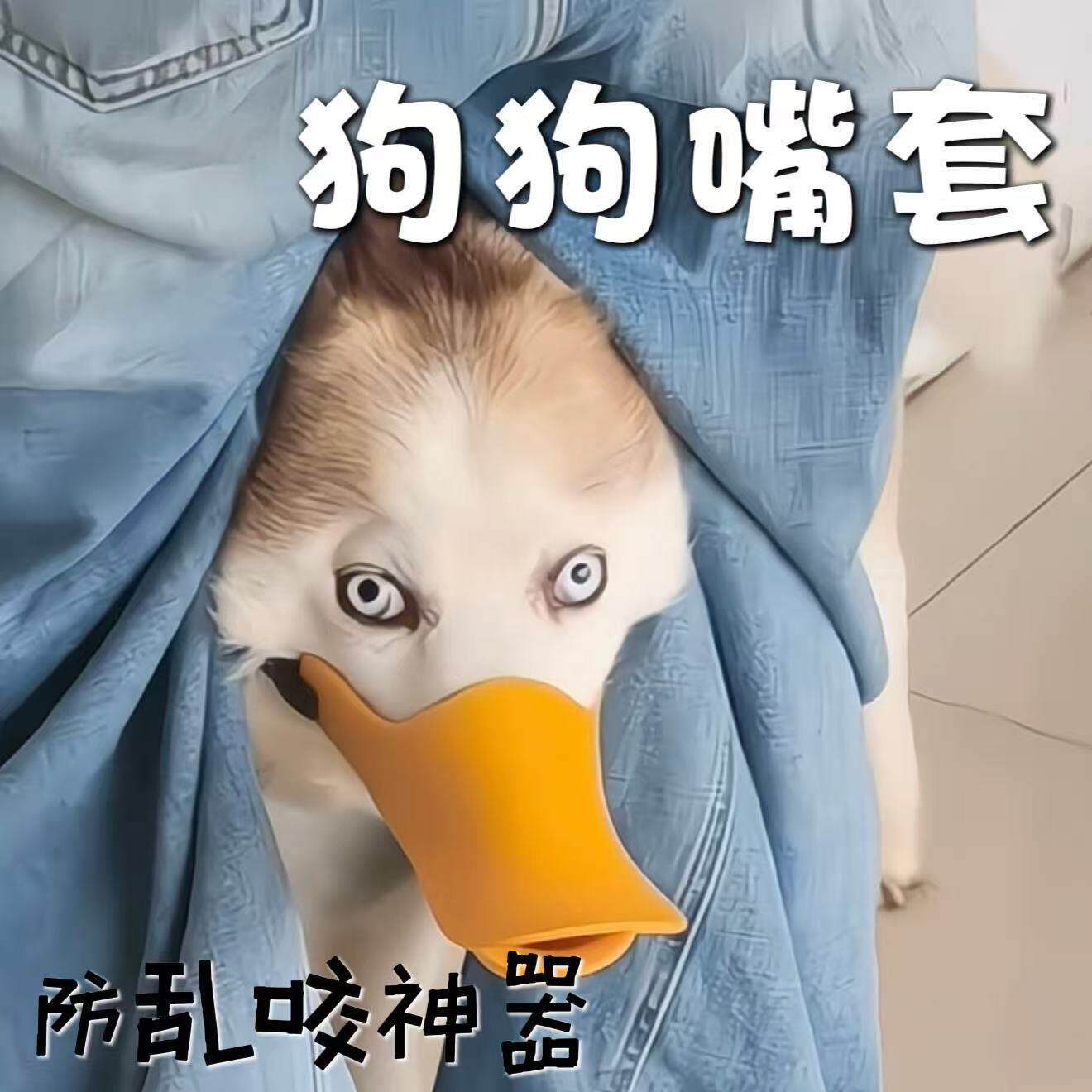 狗狗鸭子嘴套可爱舒适柔软防乱咬乱吃狗嘴口罩可调节狗叫圈止吠器