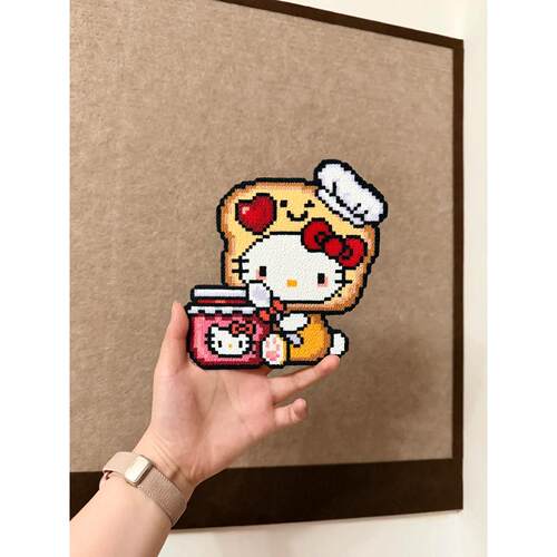 吐司Kitty拼豆成品手工像素钥匙扣 吐司Hello猫可爱书包挂件礼物