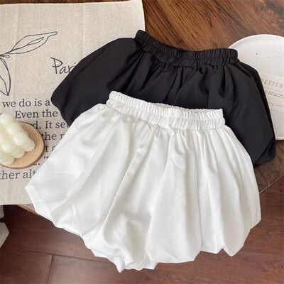 夏款宝宝花苞短裤韩版洋气女童南瓜裤婴儿裙裤宝宝裤子白色时髦女