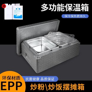 网红冰粉商用摆摊冰淇凌水果捞保鲜箱配透明盖食品快餐保温箱厂家