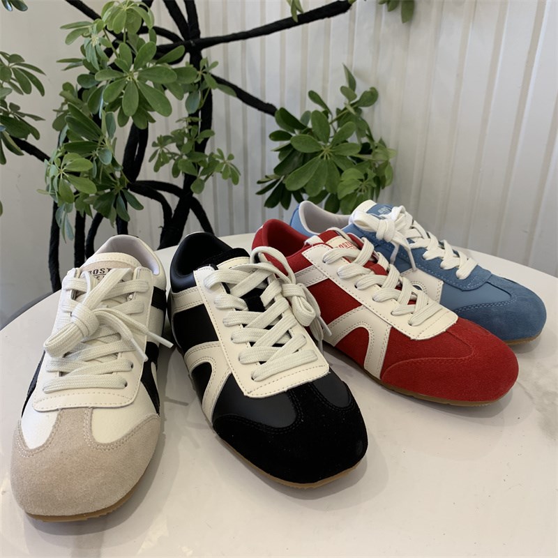 2025春季新款超火红色t德训鞋女复古显脚小百搭休闲鞋爆款女单鞋