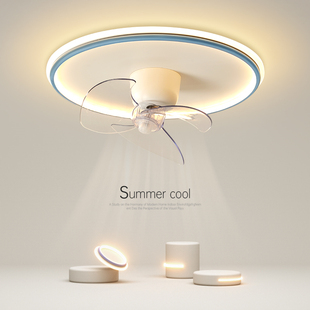 创意卧室灯隐形风扇灯简约现代led吸顶灯圆形客厅灯餐厅房间灯具