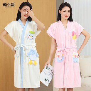 大人洗澡裹巾浴袍式 浴裙 比全棉纯棉吸水可穿式 浴巾女家用2024新款