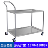 2021不锈钢手推车双层静音工具车多层防静电加厚仪器车周转车搬运