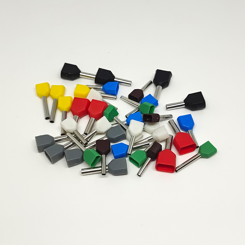 te双线管型接线端子冷压两线并线压线针式插针头针线耳铜鼻子针型