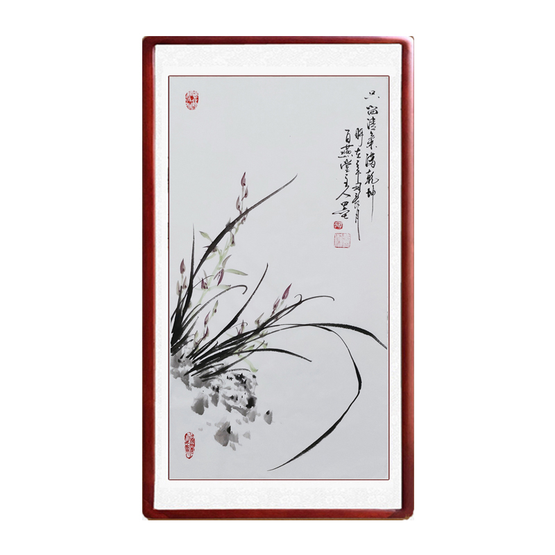 国画兰花画心纯手绘装饰画玄关走廊挂画卧室餐厅卷轴画水墨书画