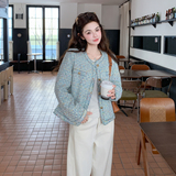 2026【现货春款】新货蓝色小香风短外套201-Q351-P155-控248，女装短外套，浙宝201