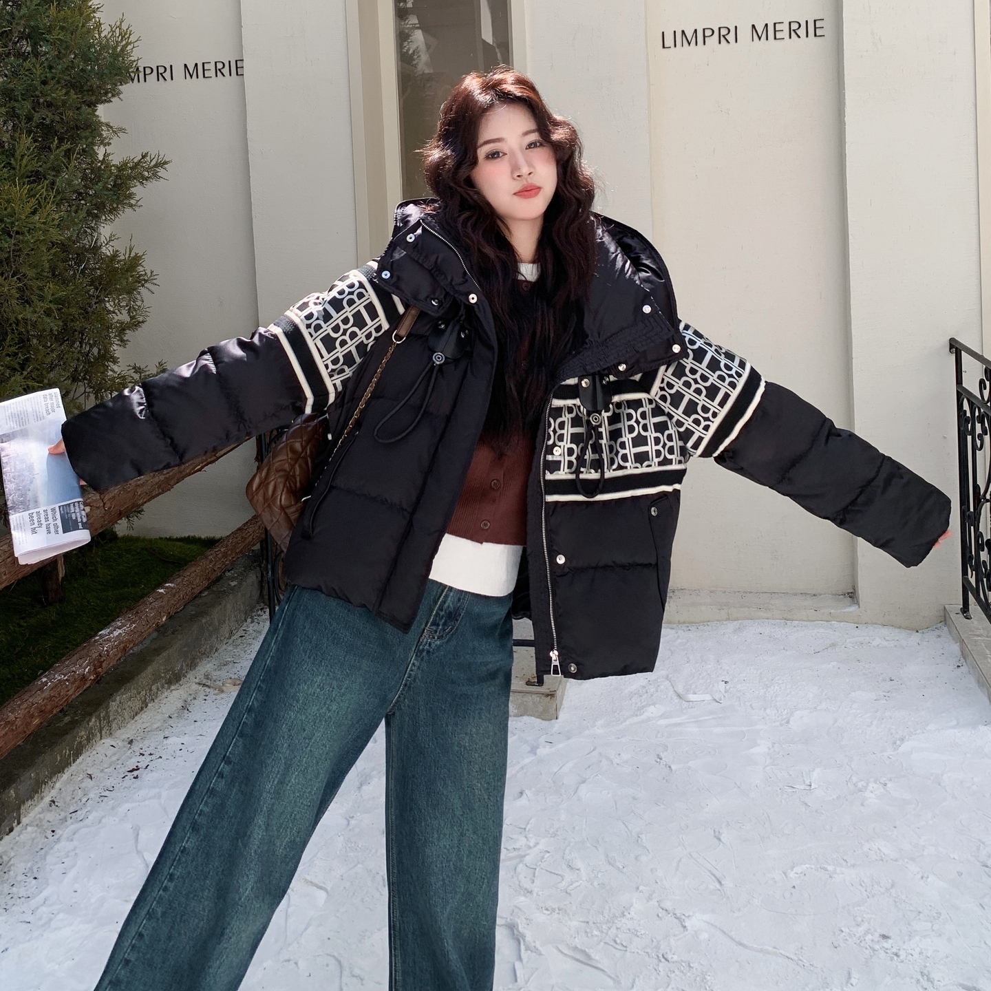 2025【现货冬款】新货拼色羽绒服201-Q260(90绒)-P325-控498，女装羽绒服，浙宝201