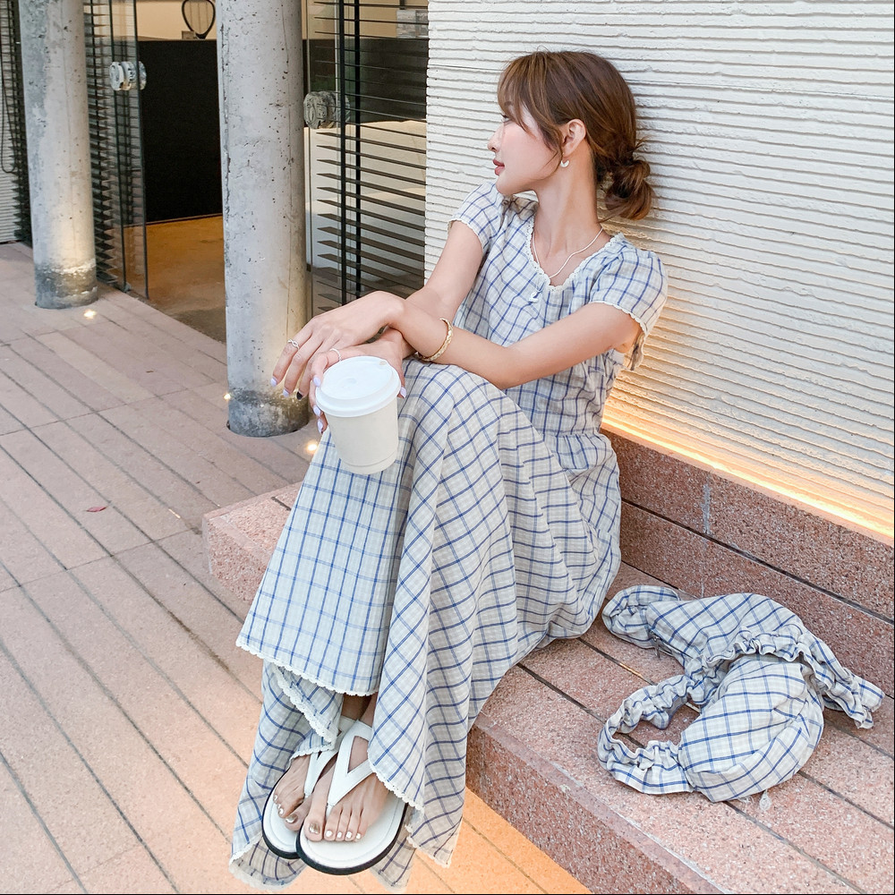 2025【现货夏款】新货格子连衣裙201-Q051-P145-控218,女装连衣裙,浙宝201