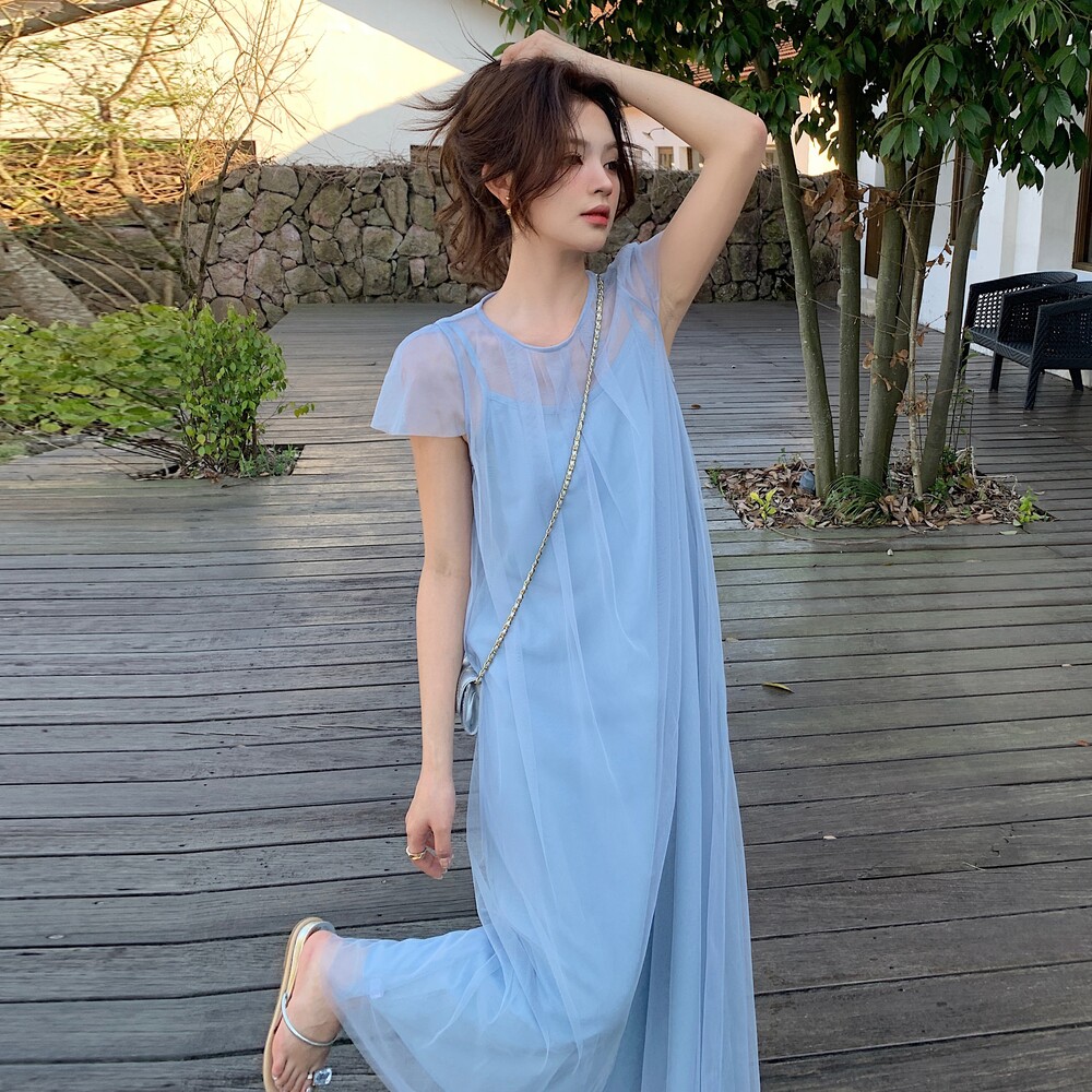 2025【现货夏款】新货网纱连衣裙201-Q018-P125-控188,女装连衣裙,浙宝201