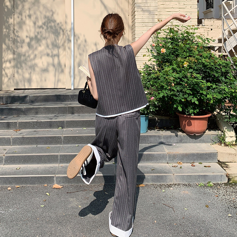 2025【现货夏款】新货条纹西装两件套201-Q008-P165-控238,女装套装/套裙,浙宝201