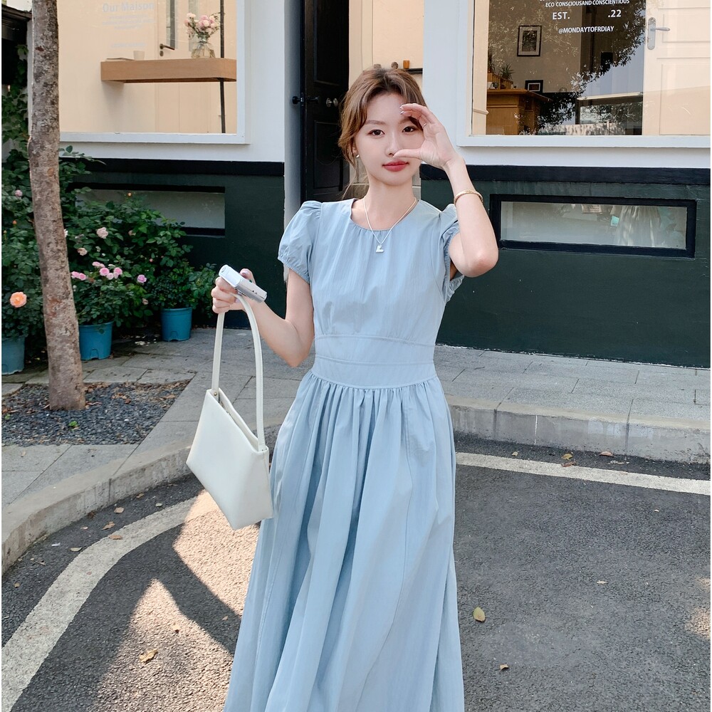 2025【现货夏款】新货泡泡袖连衣裙201-Q027-P125-控188,女装连衣裙,浙宝201