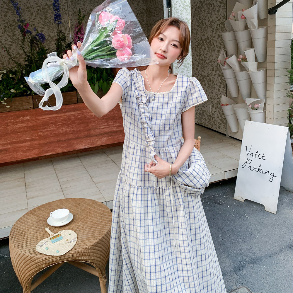 2025【现货夏款】新货格子连衣裙201-Q051-P145-控218,女装连衣裙,浙宝201