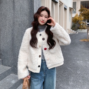 2025【现货冬款】新货皮毛一体毛绒外套201-Q306-P185-控278，女装短外套，浙宝201