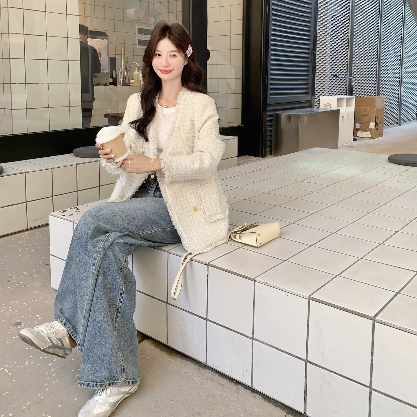 【现货春款】新货小香风韩系白外套201-Q158-P145-控218,商品下架区,浙宝201