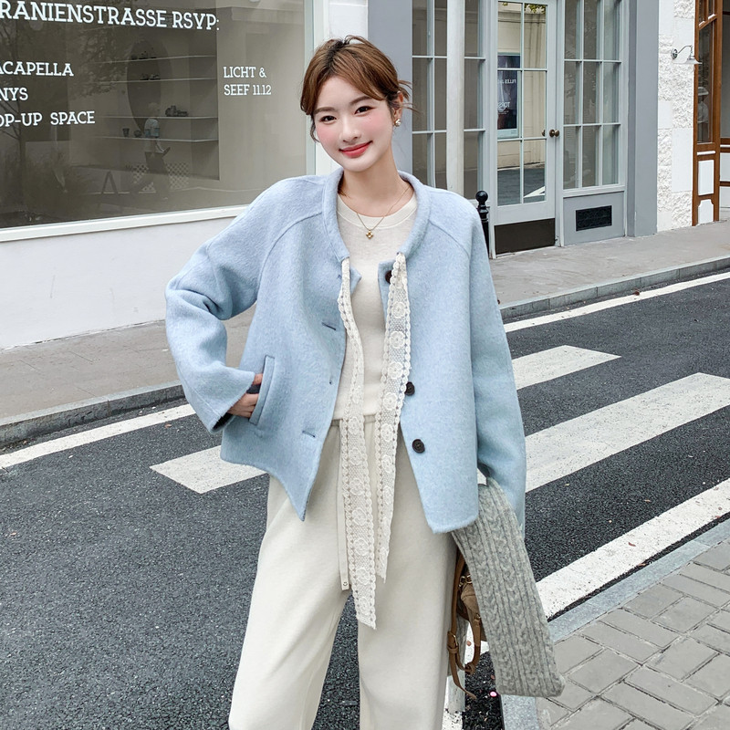 2025【现货冬款】新货翻领双面呢大衣201-Q219-P235-控338,女装毛呢外套,浙宝201