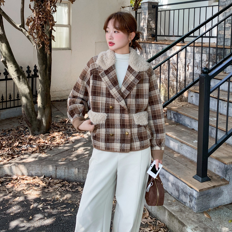 2025【现货冬款】新货格子毛呢外套201-Q216-P165-控238,女装毛呢外套,浙宝201