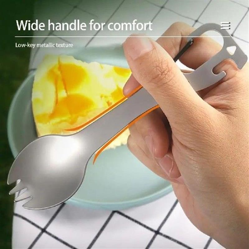 5 Ina 1 Camping Spork Spoon Multi Tool Copener Cutlery