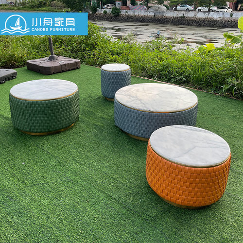 户外藤编沙发庭院阳台花园桌椅休闲猫窝茶几躺椅三件套组合家具