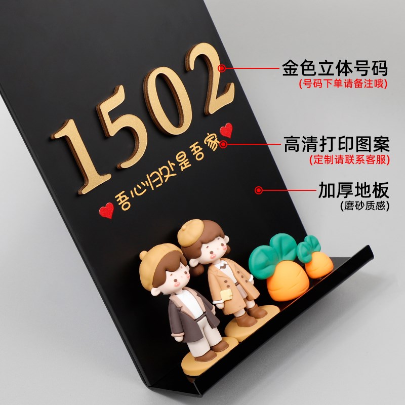 2025年新款门牌号高级感轻奢创意奶油风号码牌家用定制入户门装饰