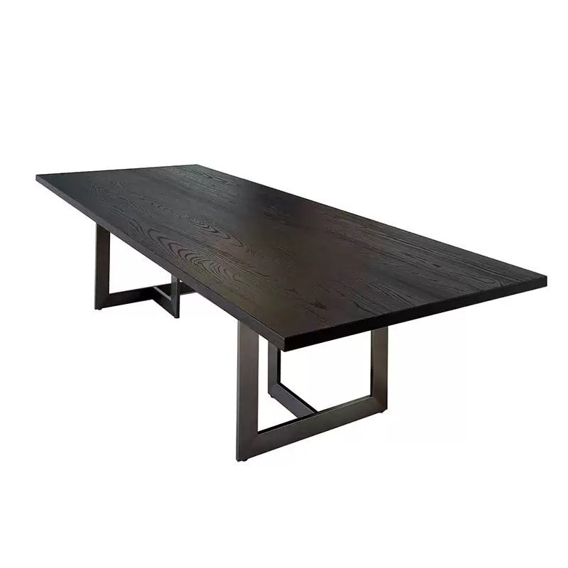 侘叙风实木办公桌复古会议桌简约电脑桌设计师长桌茶桌商务洽谈桌