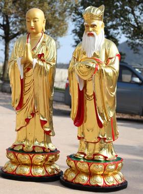 厂家直销树脂佛像1米3 闵公道明贴金彩绘寺庙明公道明地藏王弟子