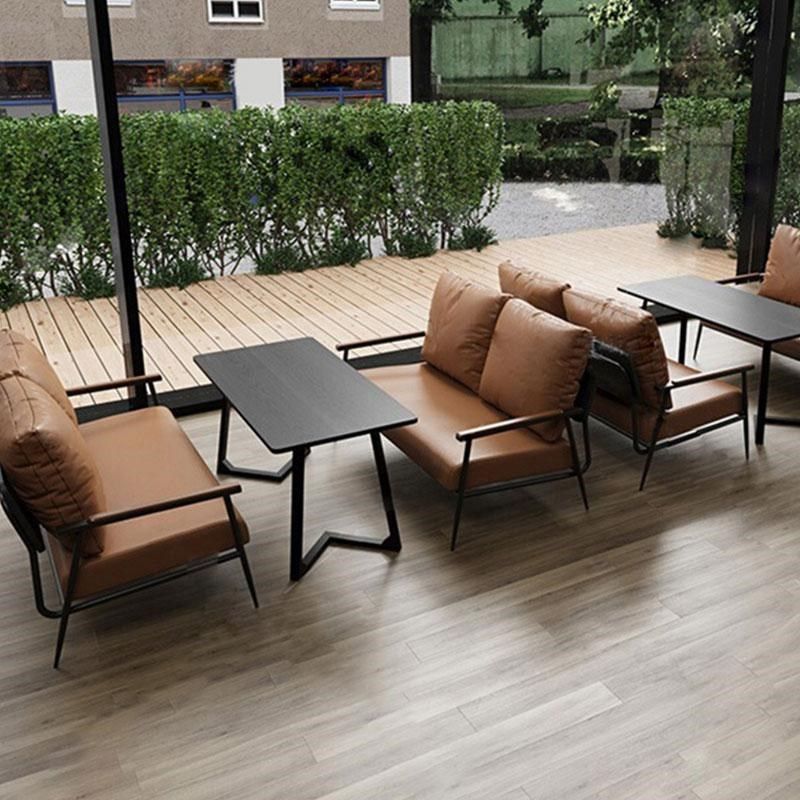 奶茶店桌椅组合咖啡厅复古铁艺沙发酒吧接待洽谈甜品餐厅休闲椅子