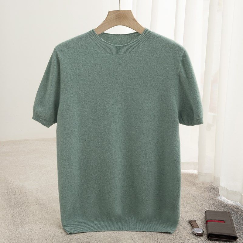 一线成衣100%纯羊毛男短袖圆领针织衫半袖T恤打底羊绒衫春秋新款,男装,羊绒套衫,淘宝优惠券,粉丝福利购,淘宝优惠卷