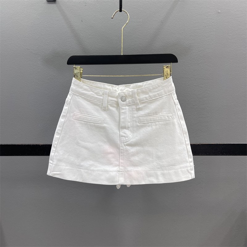 白色牛仔短裙女2025夏季新款百搭显瘦小个子辣妹包臀X裙A字半身裙